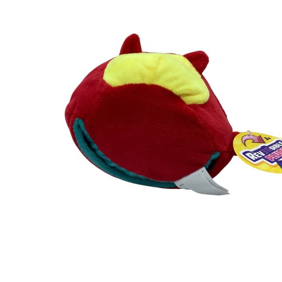 Reversible Dinosaur Plush Toy  6" Soft Fabric Mood Expressions Stuffed Plushie - Picture 4 of 14